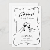 Minimalistische hand getekend Script Wedding opsla Save The Date (Voorkant / Achterkant)