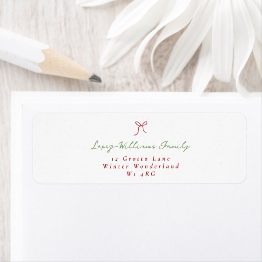 Minimalistische hand getrokken boog kerst terug etiket (Insitu)