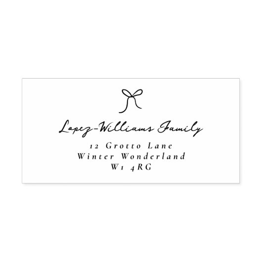 Minimalistische hand getrokken boog kerstadres 	rubberstempel (Afrduk)