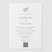 Minimalistische hand getrokken ringen QR code brui Vellum Uitnodigingen (Voorkant)