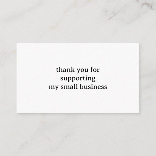 Minimalistische handgemaakt met liefde dank u informatiekaartje (Achterkant)