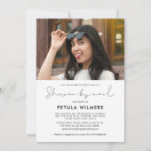 Minimalistische handgeschreven douche per mail fot kaart (Voorkant)