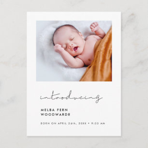Minimalistische handgeschreven introductie nieuwe  briefkaart