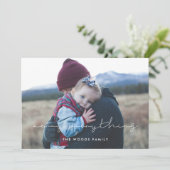 Minimalistische handgeschreven Merry Everything Fo Feestdagenkaart (Staand voorkant)