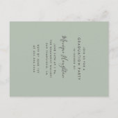 Minimalistische Handgeschreven Naam Foto Afstudeer Uitnodiging Briefkaart (Achterkant)