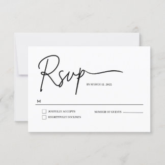 Minimalistische Handgeschreven script bruiloft RSV RSVP Kaartje