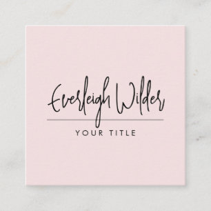 Minimalistische Handgeschreven Script Handtekening Vierkante Visitekaartje