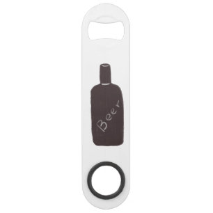 Minimalistische handgetekende bierfles cadeau speed flessenopener