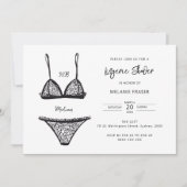 Minimalistische handgetekende lingerie bruidsmeisj kaart (Voorkant)
