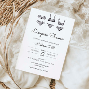 Minimalistische handgetekende lingerie bruidsmeisj kaart
