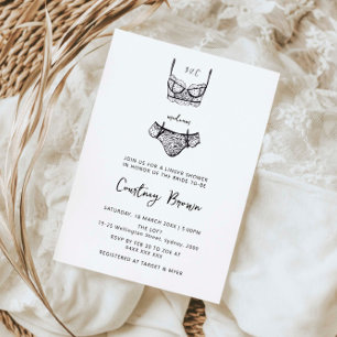 Minimalistische handgetekende lingerie bruidsmeisj kaart