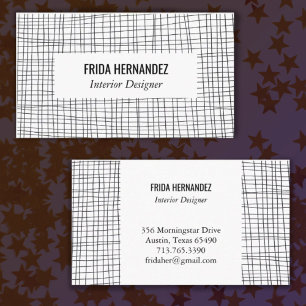 Minimalistische handgetekende Stripes Grid Lines C Visitekaartje
