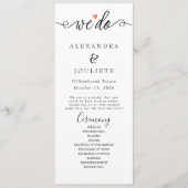 Minimalistische handschrift eenvoudige moderne bru programma (Voorkant)