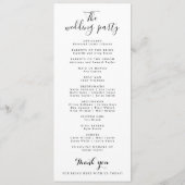 Minimalistische handschrift eenvoudige moderne bru programma (Achterkant)