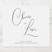 Minimalistische handscriptkaas om van wijn te houd sparkling wijnetiket (Enkel label)