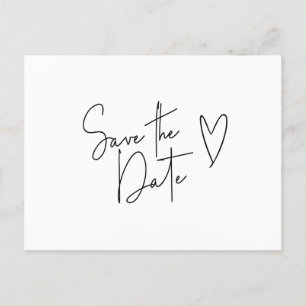 Minimalistische handtekening Lettertype Hart Bewaa Aankondigingskaart