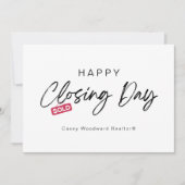 Minimalistische Happy Closing Day-Kaart van Realto Kaart (Voorkant)