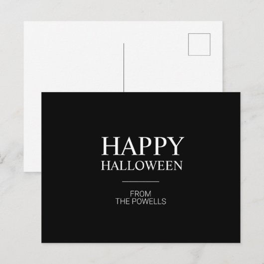 MINIMALISTISCHE HAPPY HALLOWEEN BRIEFKAARTEN | CLA (Voorkant / Achterkant)