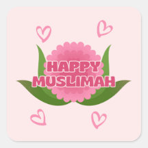 Minimalistische Happy Muslimah Sticker