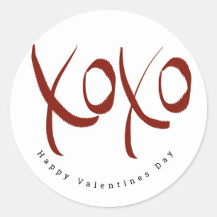 Minimalistische Happy Valentijnsdag Hand Lettering Ronde Sticker