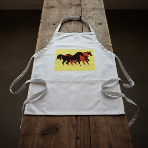 Minimalistische hardloopende paarden schort