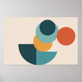 Minimalistische Harmonie - Geometrische Cirkels Wa Poster