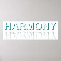 Minimalistische HARMONY-tekst waterreflectie & sch