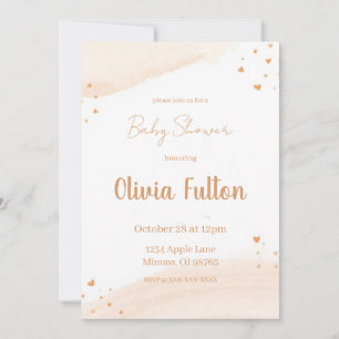 Minimalistische Hart Baby Shower Uitnodiging – Blu