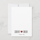 Minimalistische hart bruiloft bedankkaart (Voorkant)