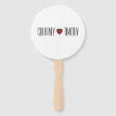 Minimalistische hart bruiloft handwaaier (Voorkant)