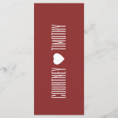 Minimalistische hart bruiloft menu (Achterkant)