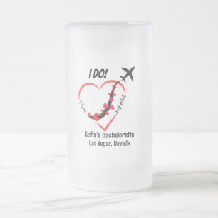 Minimalistische hart en vliegtuig matglas bierpul