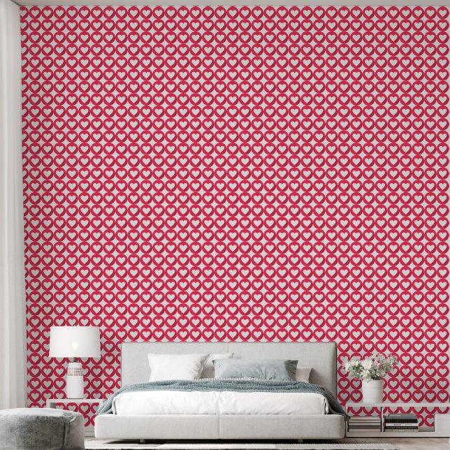 Minimalistische Hart Liefde Wallpaper Behang (Slaapkamer)