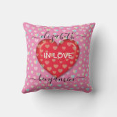 Minimalistische Hart met hartspikkels Verliefd wor Kussen (Achterkant)