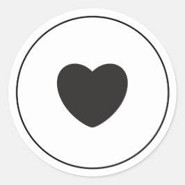 Minimalistische hart Sticker | Wit