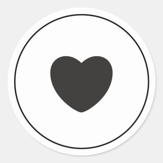 Minimalistische hart Sticker | Wit (Voorkant)