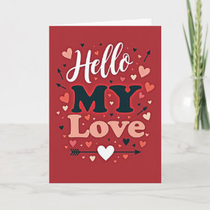 Minimalistische Hartjes Hallo Mijn Liefde Kaart