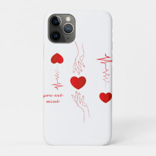 Minimalistische Hartslag- en Handen Lievelingsmok iPhone 11 Pro Hoesje