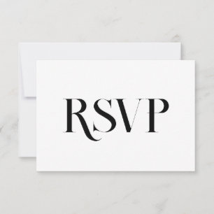 Minimalistische Hedendaagse Trouw Zwart en Wit RSVP Kaartje