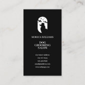 Minimalistische heldere elegante zwarte witte hond visitekaartje (Achterkant)
