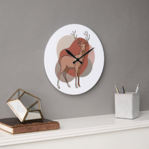 Minimalistische herfst-herten botanische illustrat grote klok