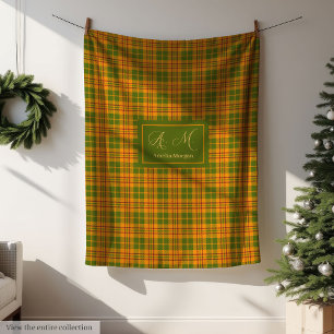 Minimalistische herfst tartan deken elegante monog