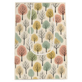 Minimalistische Herfst Tree Pattern Pastel Herfstb Medium Cadeauzakje (Achterkant)