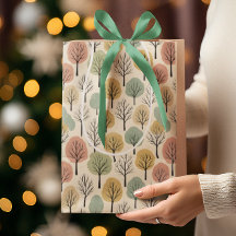 Minimalistische Herfst Tree Pattern Pastel Herfstb