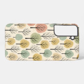 Minimalistische Herfst Tree Pattern Pastel Herfstb Samsung Galaxy Hoesje (Achterkant horizontaal)