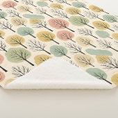Minimalistische Herfst Tree Pattern Pastel Herfstb Sherpa Deken (3/4)