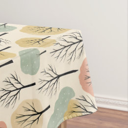 Minimalistische Herfst Tree Pattern Pastel Herfstb Tafelkleed