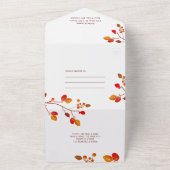 Minimalistische herfstblad trouw uitnodiging alles (Buitenkant)