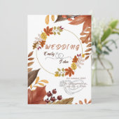 Minimalistische herfstkleuren Huwelijk Kaarten (Staand voorkant)