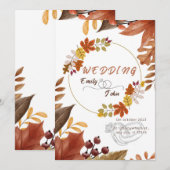 Minimalistische herfstkleuren Huwelijk Kaarten (Voorkant / Achterkant)